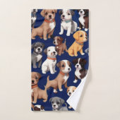 Chien Chien Chien bleu de la marine Design Motif (Serviette à main)