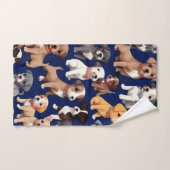 Chien Chien Chien bleu de la marine Design Motif (Serviette à main)