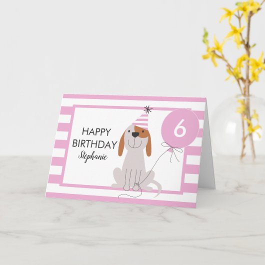 Chien Chien Chien Chien Chien Carte Anniversaire N (Fleur jaune)