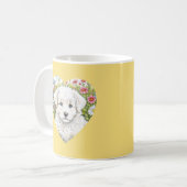 Chien Chien Chien Coeur Mug Jaune (Devant gauche)