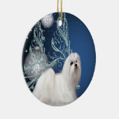 Chien Chien Chien Maltais Bleu Ornement de Noël (Droite)
