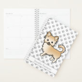 Chien Chihuahua à poil long couleur faon & Texte p (Devant avec enveloppe)