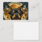 Chien chihuahua noir Carte pour notes (Devant / Derrière)