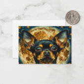 Chien chihuahua noir Carte pour notes (Devant/Arrière en situation)