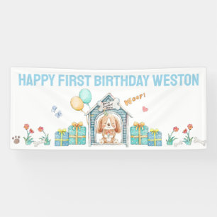 Chien chiot Bannière de fête d'anniversaire pour g