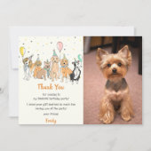 Chien chiot Carte de remerciements fête d'annivers (Devant)