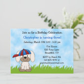 Chien chiot Invitation d'anniversaire pour garçons (Debout devant)