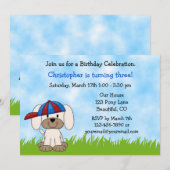 Chien chiot Invitation d'anniversaire pour garçons (Devant / Derrière)
