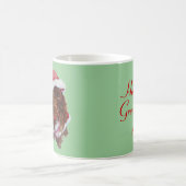 Chien chiot mignon habillé pour noël mug (Centre)