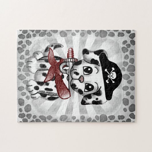 Chien chiot Pirate puzzle puzzle (Horizontal)