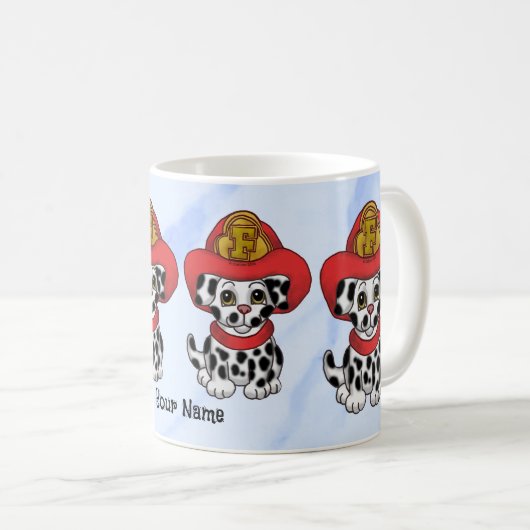 Chien chiot Pompier mugs (Devant droit)