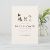 Chien Chiot Thème Baby shower Invitation (Debout devant)