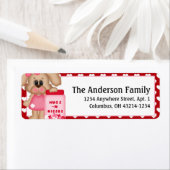 Chien chiot Valentine's Day Étiquettes de adresse  (En situation)