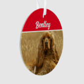 Chien Cocker Spaniel avec nom et photo Noël (devant)