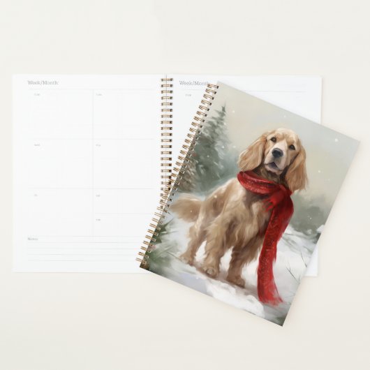 Chien Cocker Spaniel dans la neige Noël (Devant avec enveloppe)