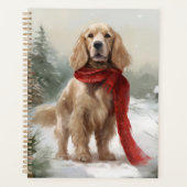 Chien Cocker Spaniel dans la neige Noël (Devant)