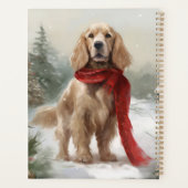 Chien Cocker Spaniel dans la neige Noël (Dos)