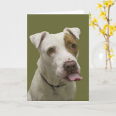 Chien collant la carte d'anniversaire de langue (Fleur jaune)