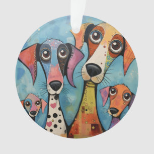 Chien Coloré Art Abstrait de Style Cartoon
