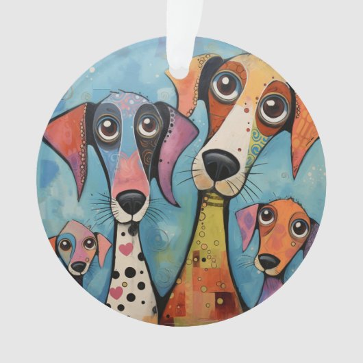 Chien Coloré Art Abstrait de Style Cartoon (devant)