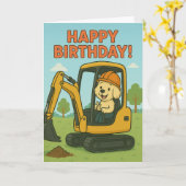 Chien conduisant crevette carte d'anniversaire (Fleur jaune)