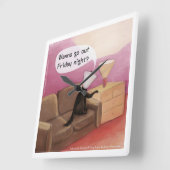 Chien Cone Dating Drôle Cartoon Mur Horloge (Angle)