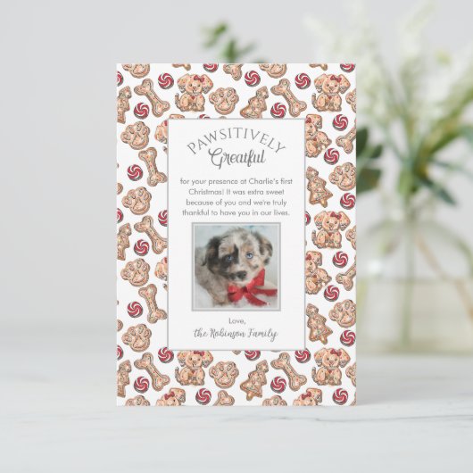 Chien Cookies Puppy's First Christmas Carte de rem (Debout devant)