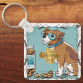 Chien Cool avec Lunettes & Pot à Cookies Porte-Clé (Recto)