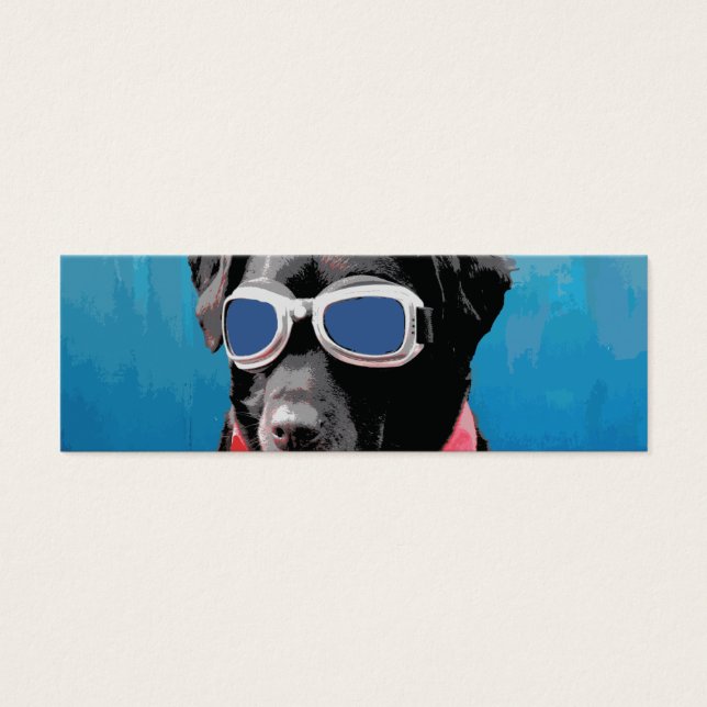 Chien cool Black Lab Bandana Bleu Goggets (Devant)