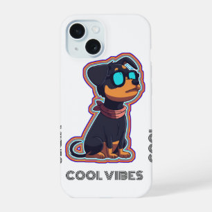 Chien cool détendu coloré vibrant avec des lunette