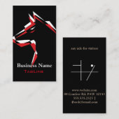 Chien cool Red+White Carte de visite (Devant / Derrière)