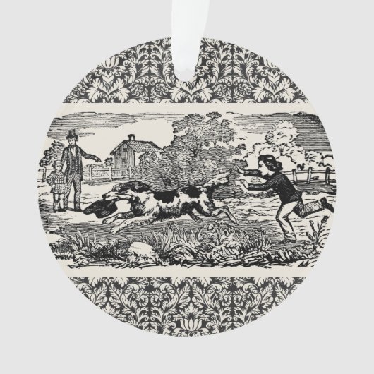 Chien courant art animal antique illustration vict (devant)