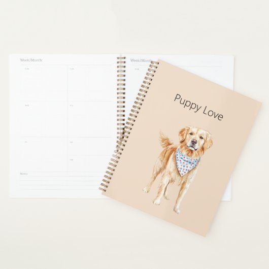 Chien crème Amour de chiot (Devant avec enveloppe)