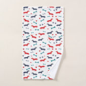 Chien Dachshund Doxines colorées et pattes (Serviette à main)