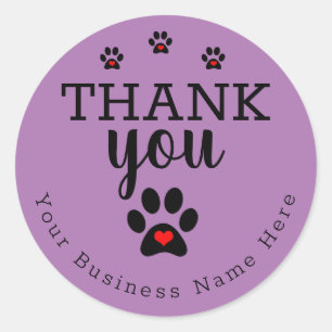 Chien d'affaires, Chien Paw Stickers Merci personn