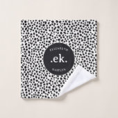 Chien dalmate Abstrait Motif Monogramme (Gant de toilette)