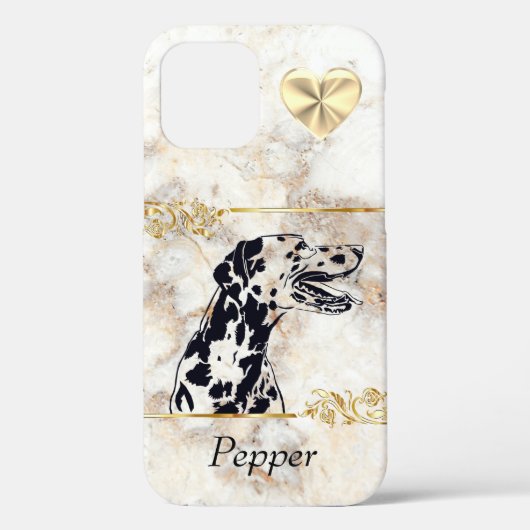 Chien dalmate en marbre/or - Coque 12 (Verso)