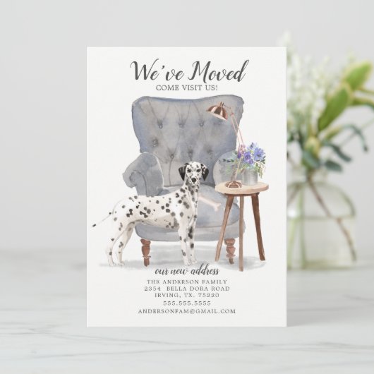 Chien dalmate | Faire-part de déplacement (Debout devant)