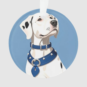 Chien Dalmatien Avec Collier Bleu