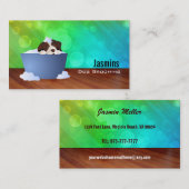 Chien dans des cartes de visite de bain (Devant / Derrière)