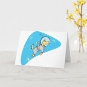 Chien dans des cartes de voeux de l'espace (Fleur jaune)