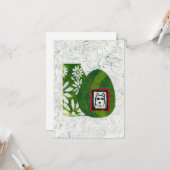 Chien Dans Le Jardin Carte De Voeux (Devant/Arrière en situation)