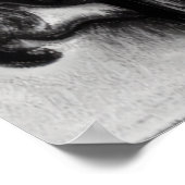 Chien dans le parc noir et blanc AI Art Poster (Coin)