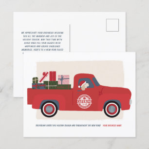 Chien dans un camion Illustré carte de vacances d'