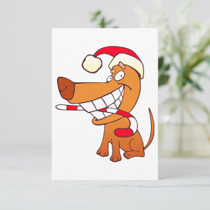 Chien Dans Un Chapeau De Père Noël Invitations