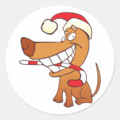 Chien Dans Un Stickers De Chapeau Du Père Noël (Devant)