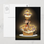 Chien dans une carte postale de gâteau (Devant / Derrière)