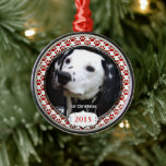 Chien d'argent pince mes premiers ornements de Noë<br><div class="desc">Silver Dog Paws My First Christmas Photo Ornaments Mariage Keepsaké Wedding Party Colliers - pour changer la couleur arrière - plan - cliquez sur personnaliser - cliquez sur modifier - choisissez l'outil dernier dans le menu déroulant et choisissez parmi l'une des couleurs affichées ou entrez votre code hexadécimal rgb pour...</div>