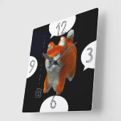 Chien d'art 3D Shiba Puppy Année Nom Carré Horloge (Angle)
