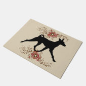 Chien de Basenji et tapis de porte floral (Incliné)